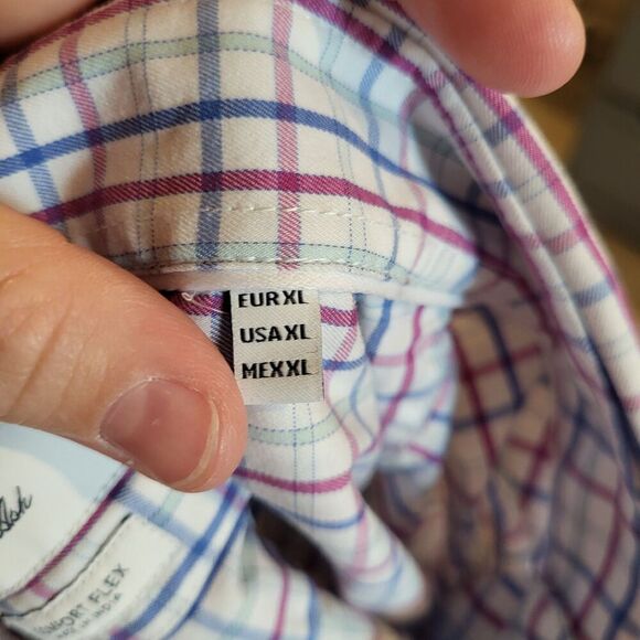 Porter & Ash Spread Collar Long Sleeved Button Down Dress Shirt Mens Size XL - Picture 8 of 9